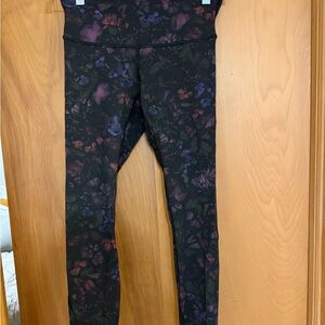 Lululemon Athletica Black Floral Leggings